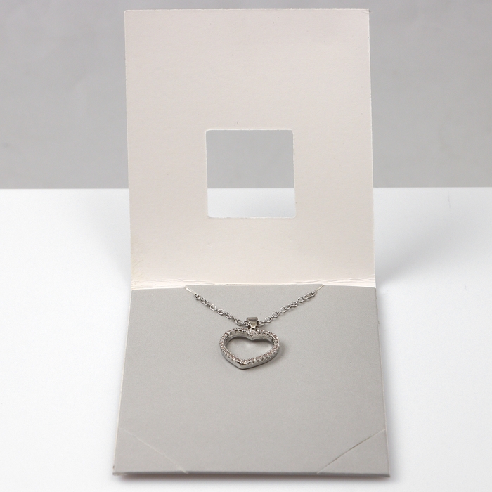 Кулон «Подари счастье» циркон, сердце, белый в серебре, 45 см Кулон «Подари счастье» циркон, сердце, белый в серебре, 45 см