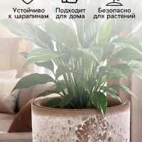 Кашпо для цветов &laquo;Микрит&raquo;, 1 л, d=15 см, h=14 см, со вставкой, пластиковое, бежевое