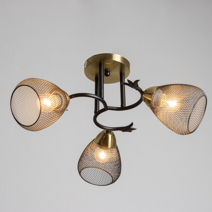 Люстра Люстра "Дассе" 3хЕ27 40Вт черно-бронзовый 49х49х24 см