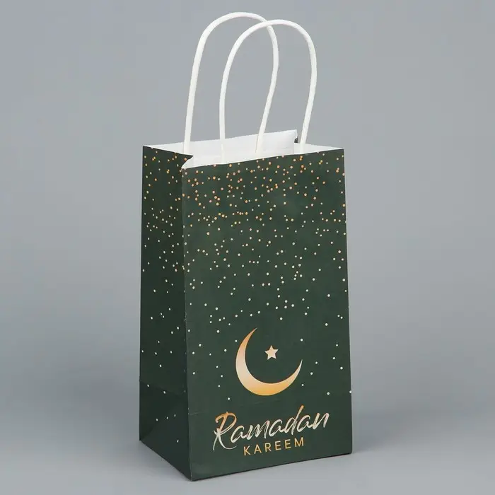 Пакет подарочный крафтовый «Рамадан», 12 х 21 х 9 см