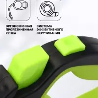 Рулетка &laquo;Пижон&raquo; светоотражающая, 5 м, до 30 кг, лента, прорезиненная ручка, зелёная