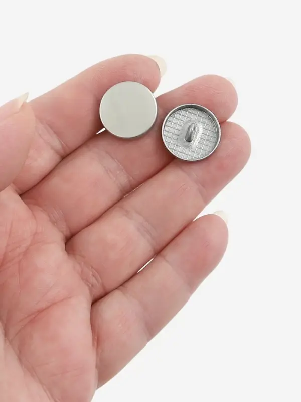 Набор металлических пуговиц на ножке, d=18 мм, 10 шт., цвет серебряный матовый