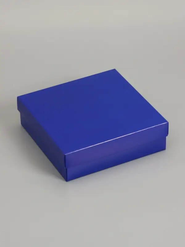 Коробка складная, крышка-дно, синяя, 20 х 20 х 6 см
