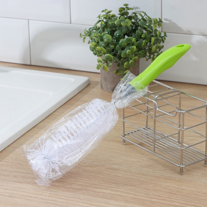 Ёрш для посуды Доляна Green day, 31×5 см, анатомическая ручка Ёрш для посуды Доляна Green day, 31×5 см, анатомическая ручка