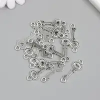 Фурнитура для бижутерии и украшений, коннектор металл 2 ушка «Ключик с сердечком», 3.5×1.2 см Фурнитура для бижутерии и украшений, коннектор металл 2 ушка «Ключик с сердечком», 3.5×1.2 см