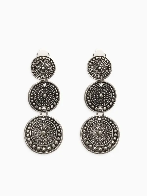 Клипсы Клипсы "Винтаж" три диска, цвет чернёное серебро