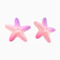 Серьги пластик "Морская звезда", цвет розово-фиолетовый