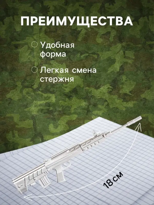 Ручка-прикол Calligrata &laquo;Автомат&raquo;, синий стержень, гелевая, МИКС
