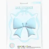 Воздушный шар фольгированный 39" "Бантик" цвет голубой