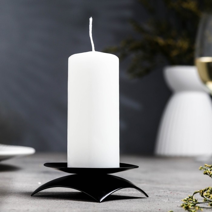 Подсвечник  Подсвечник "Кварта Н" металл на 1 свечу,  9,5х3 см, черный