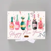 Коробка подарочная новогодняя складная &laquo;Новый год&raquo;, 16.5&times;12&times;5 см, с лентой