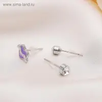 Пусеты 3 пары «Сердце» ангел, цвет МИКС