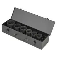 Набор головок ударных 3/4"DR L=56мм, 12гр. 17пр. (19-55мм) металл.кейс