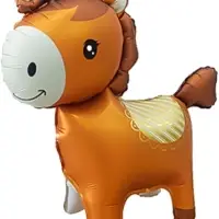 Воздушный шар фольгированный 3D 25" «Лошадка», коричневый