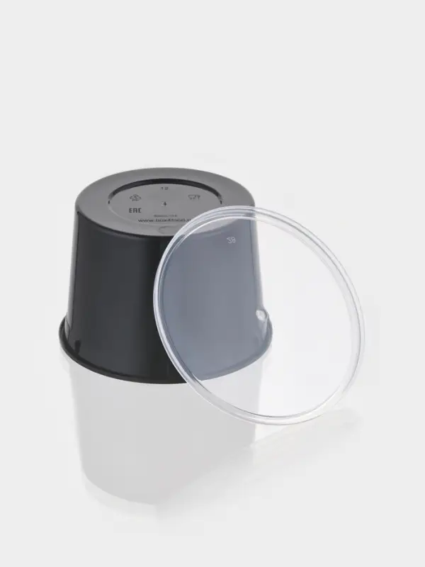 Контейнер пластиковый одноразовый &laquo;Супница&raquo;, 500 мл, 11.2 см, чёрный