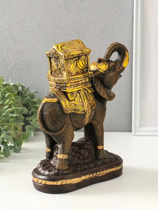 Копилка для денег &laquo;Слон Богатство&raquo;, гипс под золото, 32&times;21&times;15 см