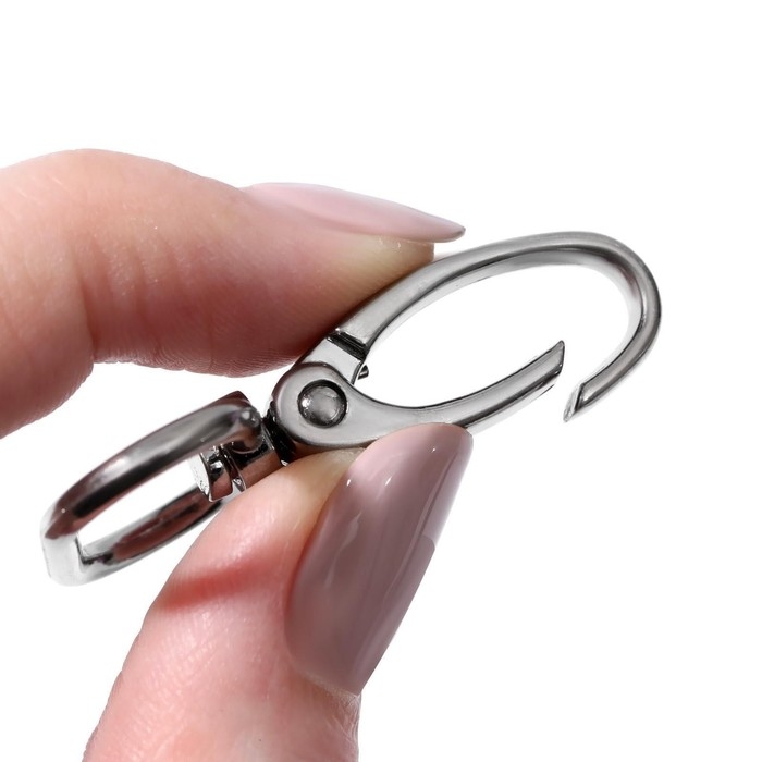 Карабин металлический, 45 × 32 мм / 25 × 2,7 мм, 10 шт, цвет серебряный Карабин металлический, 45 × 32 мм / 25 × 2,7 мм, 10 шт, цвет серебряный