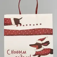 Пакет подарочный крафт &laquo;С Новым годом&raquo;, 22&times;22&times;11 см