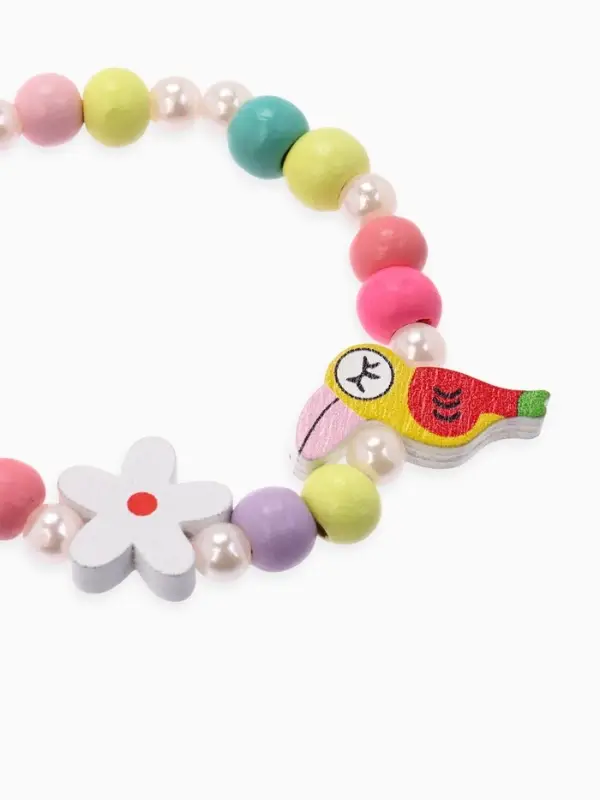 Браслет детский &laquo;Выбражулька. Тукан с цветочком&raquo;, d=5 см, МИКС