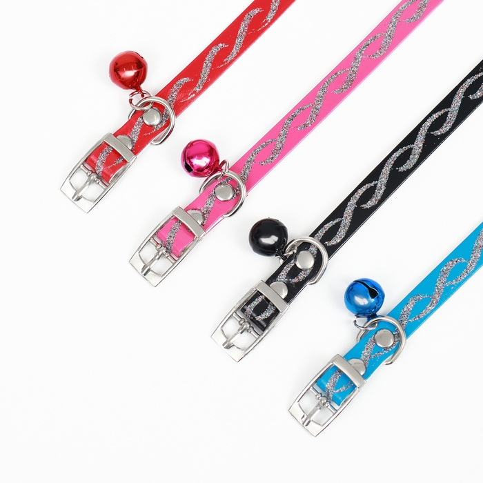 Ошейник из искусственной кожи Ошейник из искусственной кожи "Бесконечность" с блестками, 30 х 1 см, микс цветов