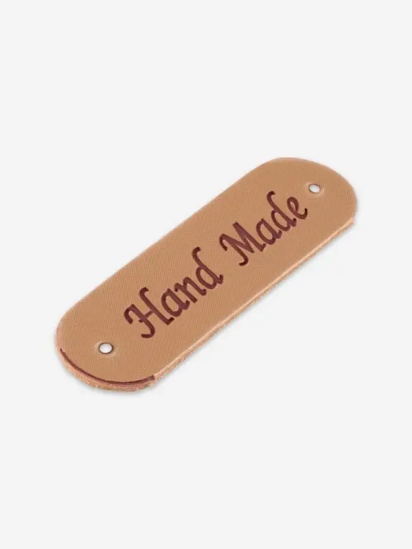 Набор нашивок Hand made, 4.5&times;1.3 см, 10 шт., светло-коричневые