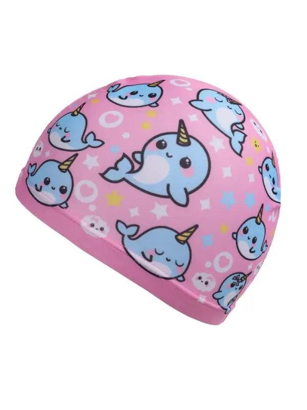 Шапочка для плавания детская ONLYTOP &laquo;Нарвалы&raquo;, тканевая, обхват 46-52 см