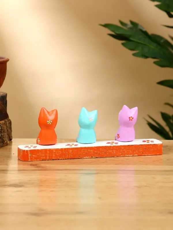 Сувенир "Котики на скамейке" дерево 18х4х7 см