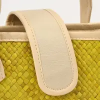 Сумка плетёная на застёжке из пандана, 35&times;12&times;40 см, жёлтая