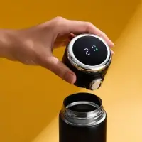 Смарт-бутылка c заменяемой батарейкой warmSens, черная