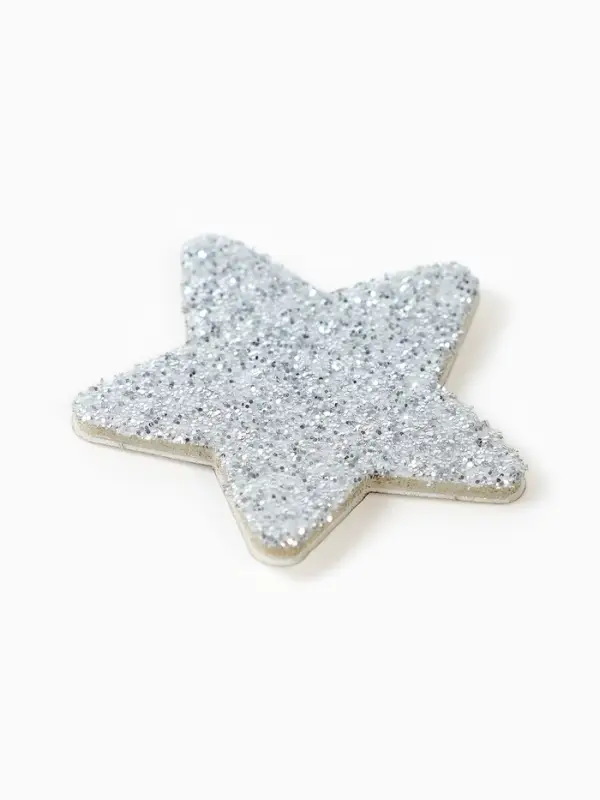 Декор Декор "Звезды" на клеевой основе, серебро 3 см (набор 12 шт)