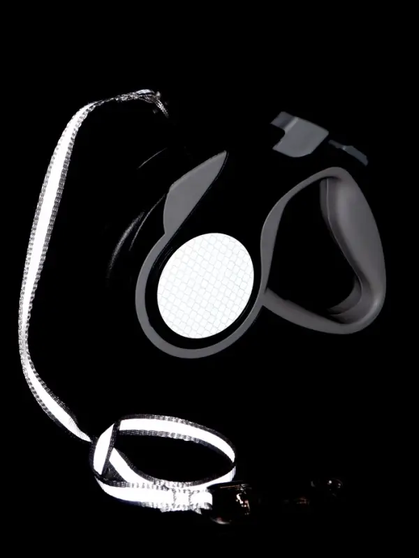 Рулетка &laquo;Пижон&raquo;, 8 м, до 40 кг, трос, светоотражающая, прорезиненная ручка, серая