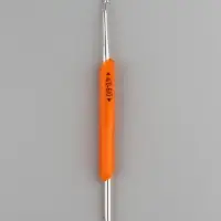 Крючок для вязания, двусторонний, с силиконовой ручкой, d=3/4 мм, 13.5 см, оранжевый