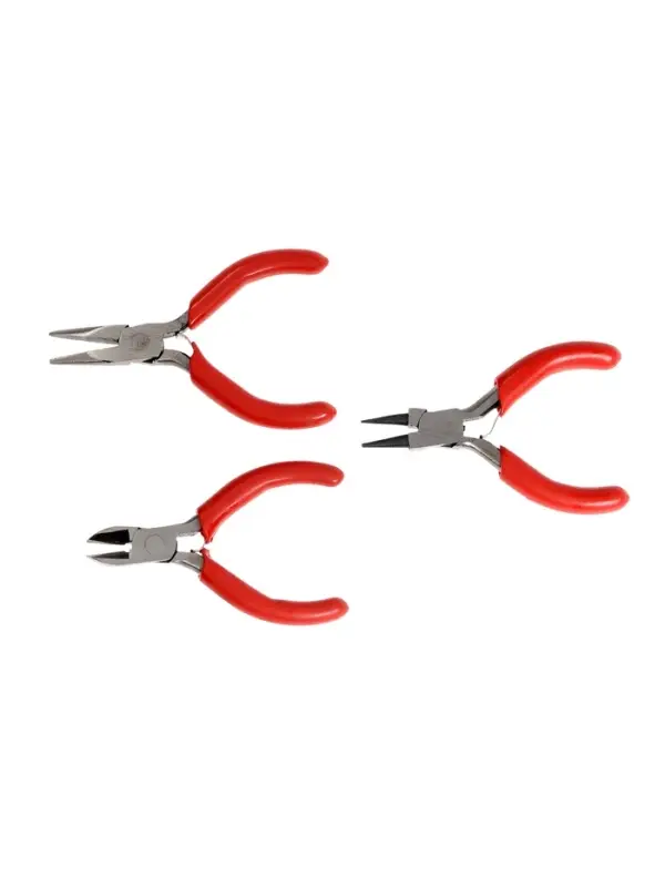 Набор инструментов ЛОМ, круглогубцы, длинногубцы и бокорезы, обрезиненные рукоятки, 80 мм