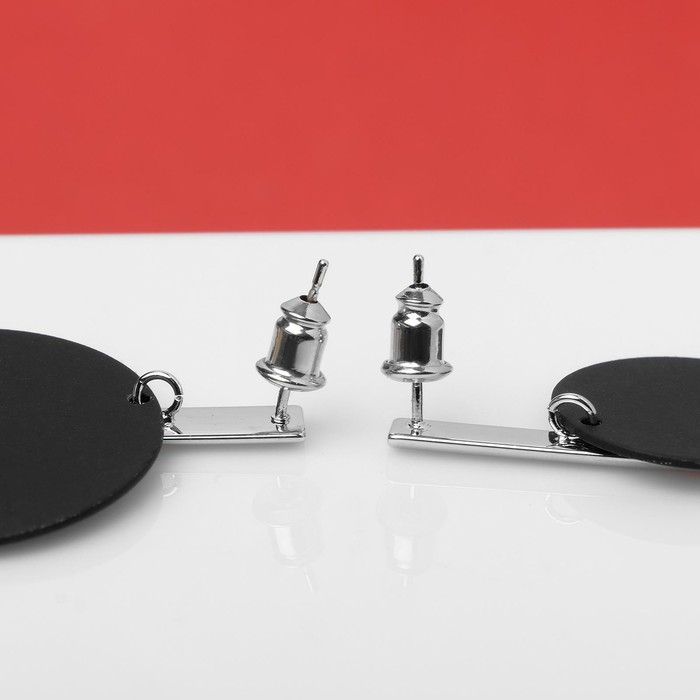 Серьги ассорти «Арт» линии, цвет чёрный в серебре