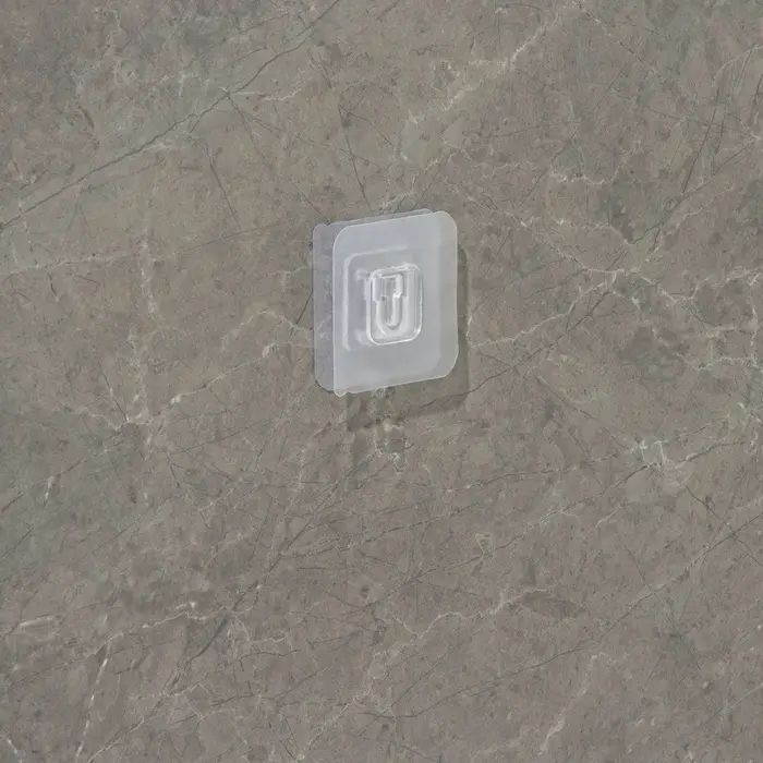 Крючок держатель самоклеящийся Доляна, 2 детали, 5.7×5.7×1 см, прозрачный