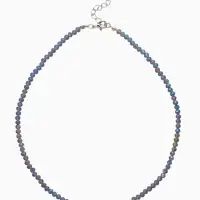 Чокер из бисера &laquo;Хрусталь&raquo;, серый в серебре, 36 см + 5 см доп, цепочка