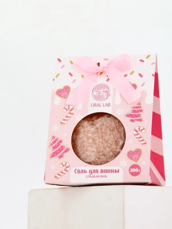 Соль для ванны, 200 гр, аромат сладкая вата, URAL LAB Соль для ванны, 200 гр, аромат сладкая вата, URAL LAB