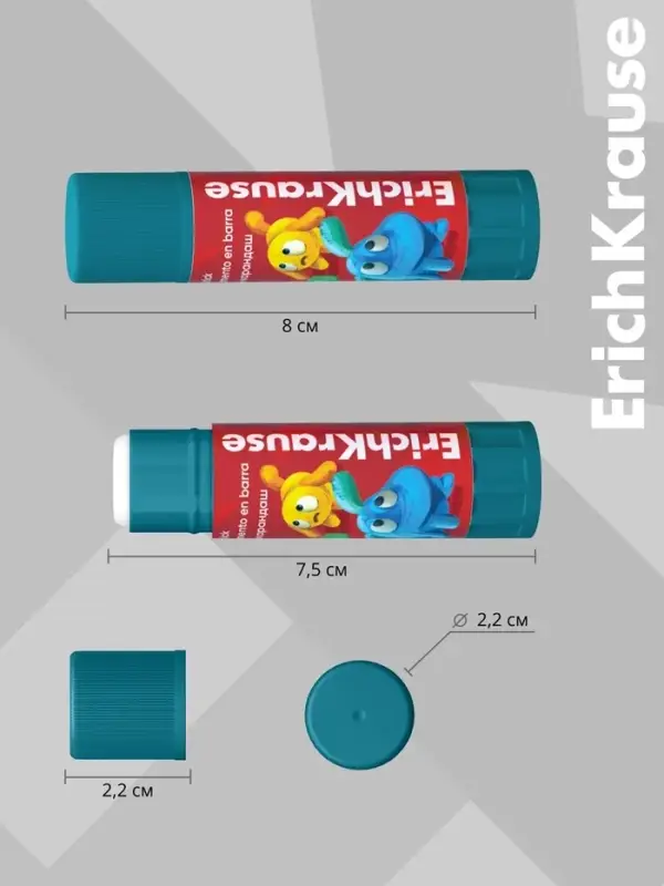 Клей-карандаш, ErichKrause EasyStick Jolly Friends, PVP, экономичный расход, 6 г, МИКС