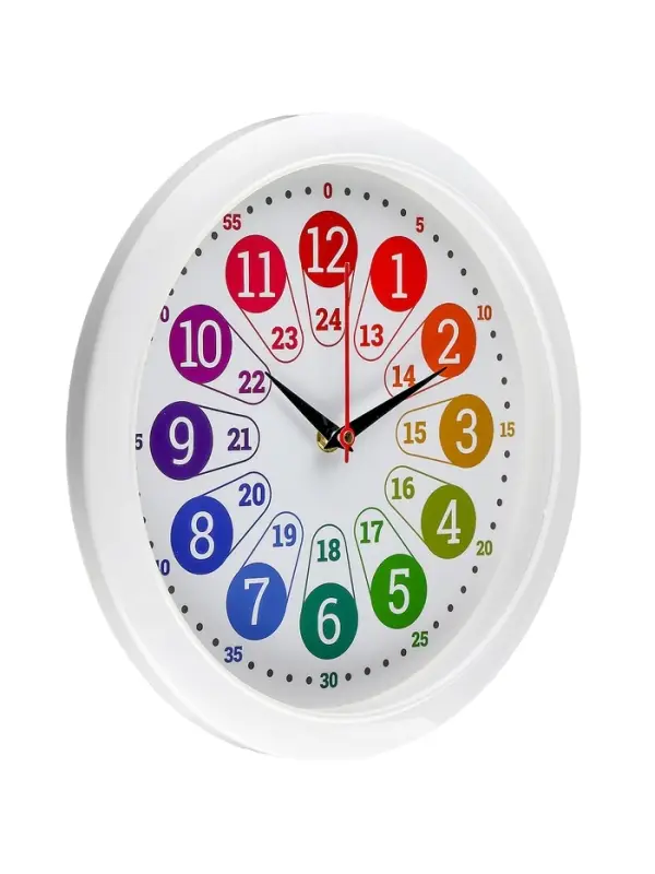 Часы настенные &laquo;Время учиться&raquo;, детские, развивающие, d=29 см, бесшумные, плавный ход, белые
