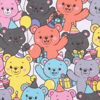 Бумага упаковочная крафт &laquo;Мишки&raquo;, 1 лист, 70&times;100 см