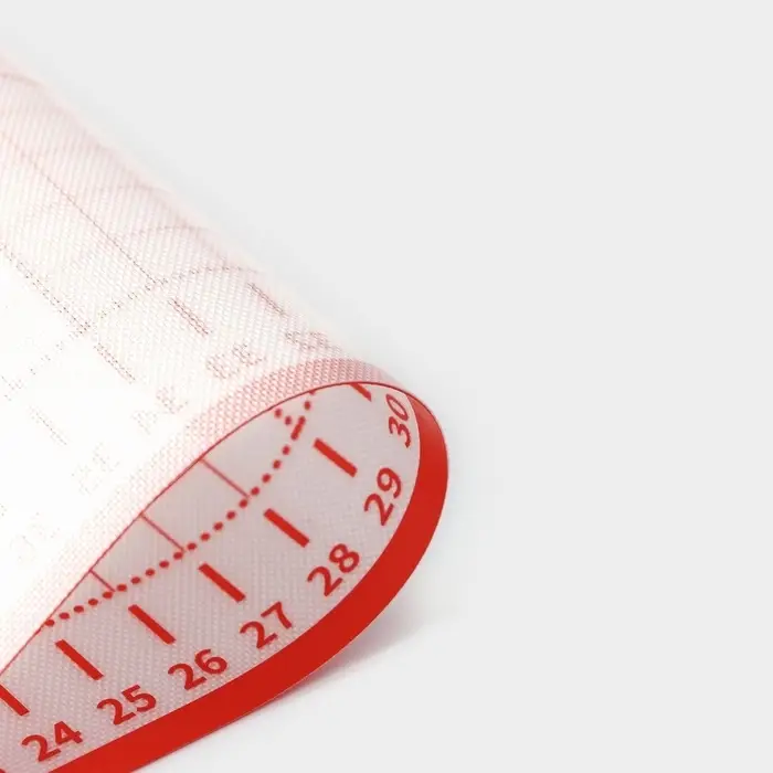 Коврик для выпечки и раскатки теста с разметкой, армированный, силикон, 50&times;40 см, красный