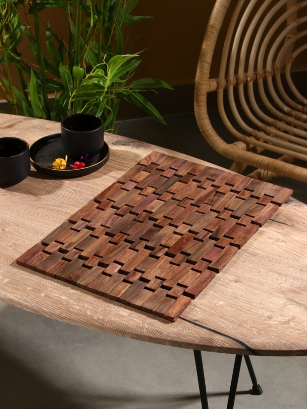 Коврик из тикового дерева, 40х30х0,7 см