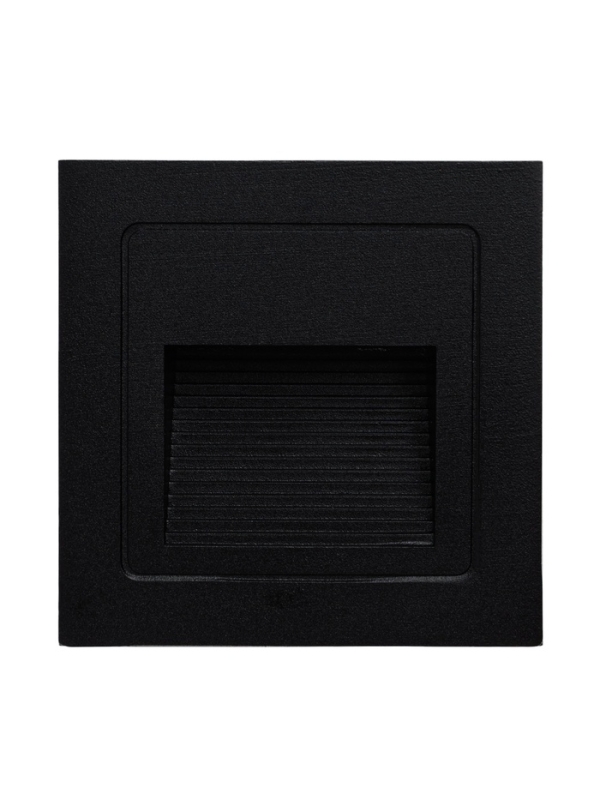 Встраиваемый светильник для лестницы, IP65, 3 Вт, 6500К, 68x68, квадрат, черный