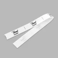 Нашивки на ленте Hand made, 5&times;1.5 см, белые, чёрные