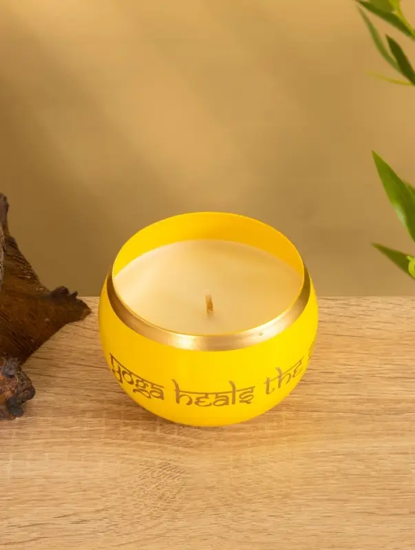 Свеча в чаше Yoga heal the soul жёлтая, соевый воск 200 гр 8,5х7 см Свеча в чаше Yoga heal the soul жёлтая, соевый воск 200 гр 8,5х7 см
