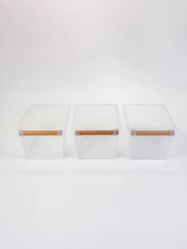 Корзины для хранения Wood Fusion, набор 3 шт.: 26&times;15.5&times;11.5 см, пластик, буковое дерево