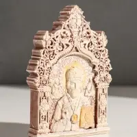 Икона с подвесом "Николай Чудотворец", размер 12х8х2 см,гипс, роспись Икона с подвесом "Николай Чудотворец", размер 12х8х2 см,гипс, роспись