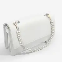 Ручка для сумки, жемчужные бусы, d=12, 14, 16 мм, 39 см, цвет белый, золотой