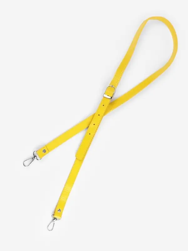Ручка для сумки из экокожи, с карабинами, 125&times;1.8 см, жёлтая