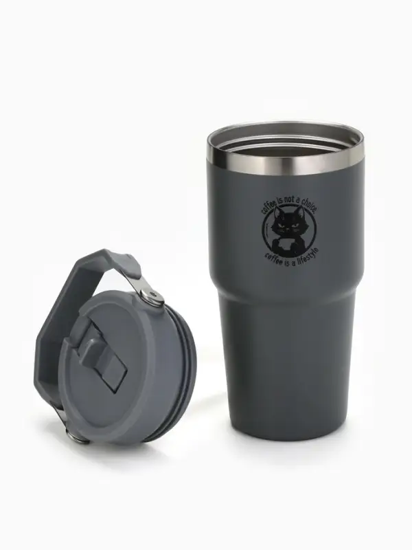 Термостакан с ручкой Coffee, 600 мл, серый